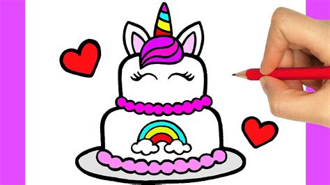 How To Draw A Cute Unicorn Cake How To Draw A Simple Cute Cake How