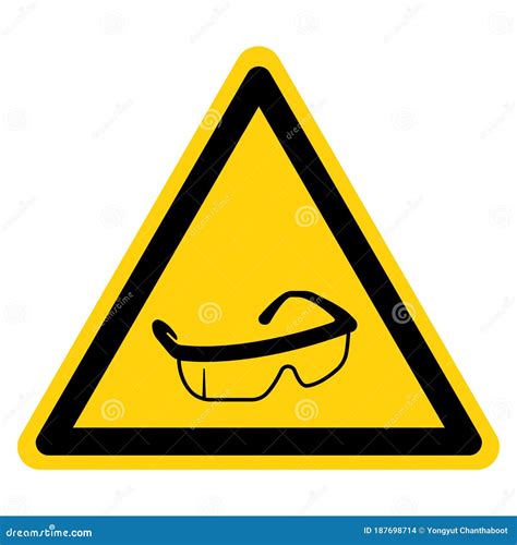 Warning Wear Eye Protection Symbol Signvector Illustration Isolated