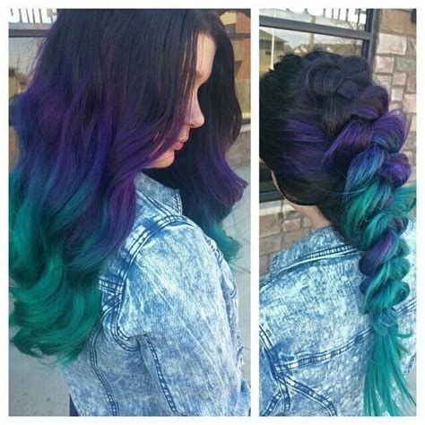 Brown Purple Teal Ombre Hair Hair Color For Black
