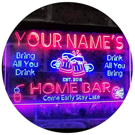 Personalized Home Bar Led Neon Light Sign Home Bar Signs Led Neon