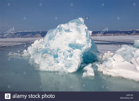 Hummocks Frozen Lake Baikal Siberia Russia Eurasia Stock Photo Alamy