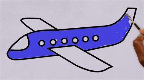 Plane Coloring Pages For Kids Step By Step Drawing A Plane Very