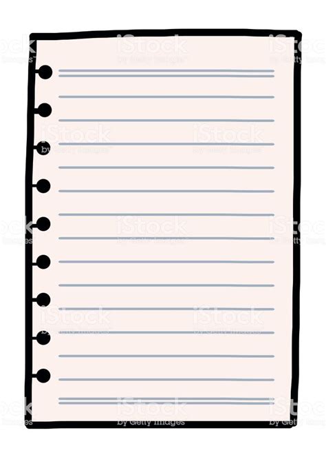 Notebook Paper Cartoon Vector And Illustration Hand Drawn Style