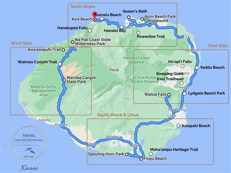 Kauai Attractions Map Travel The Food For The Soul