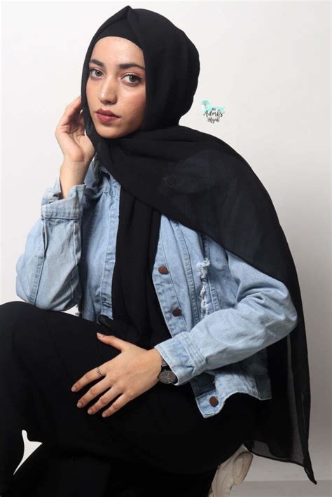 Black Premium Chiffon Hijab That Adorbs Hijab
