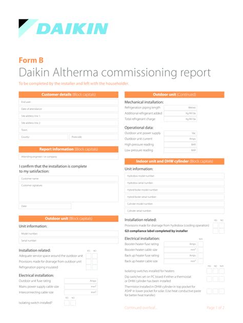 Daikin Commissioning Sheets Fill And Sign Printable Template Online