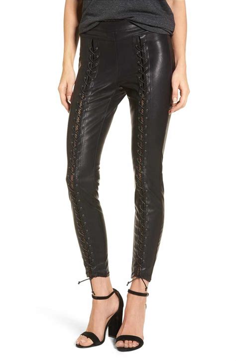 Blanknyc Lace Up Faux Leather Pants Nordstrom Tryapp Leather