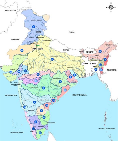 Major Dams In India Map