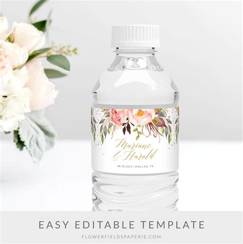 water bottle label template printable watter bottle stickers bohemian