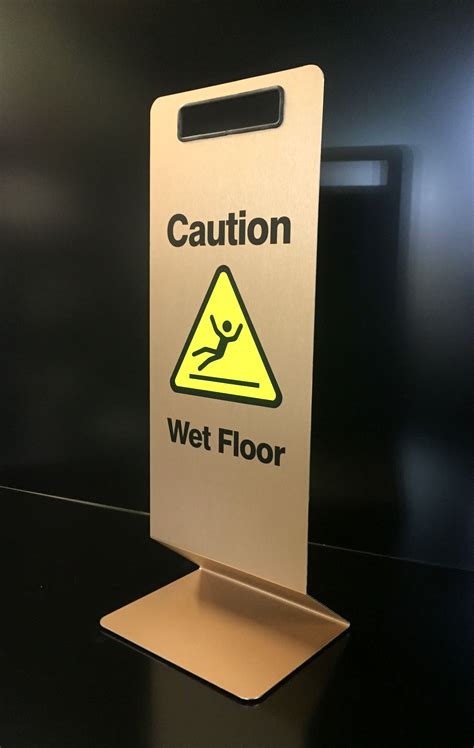 Brass Effect Wet Floor Sign Wet Floor Signs Wayfinding Signage