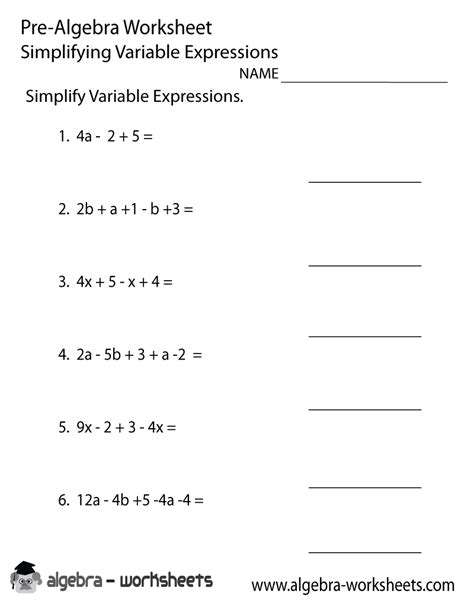 Plugging In Numbers For Variables Worksheet