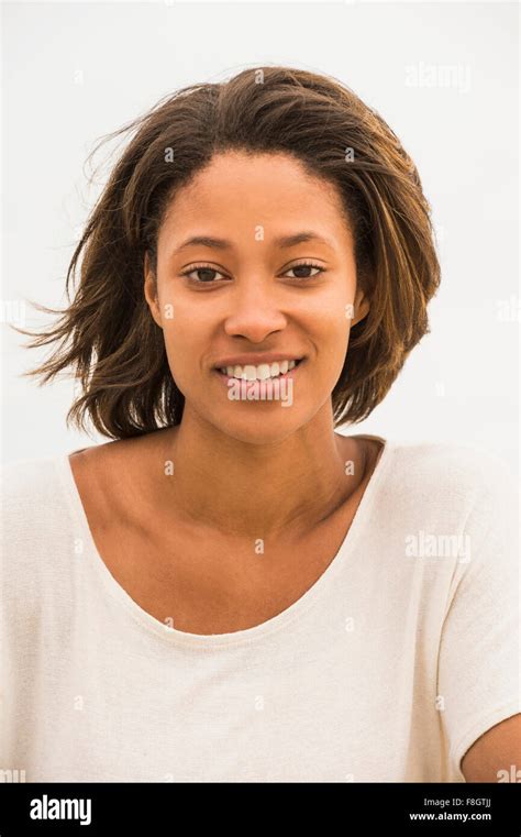 African American Woman Smiling Stock Photo Alamy