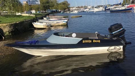 Picton 14 Foot Speed Boat Mercury Blue Band 50hp 2 Stroke Snipe Trailer