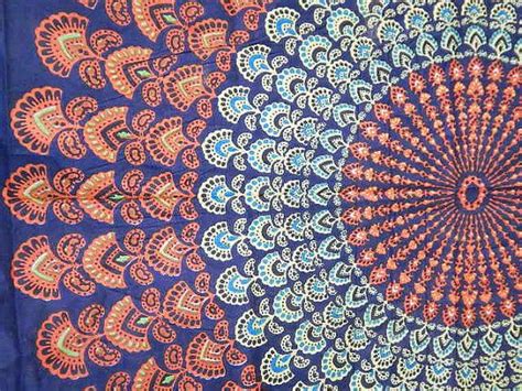 boho hippie tapestry fabric colorful starburst pattern navy blue via etsy indian tapestry