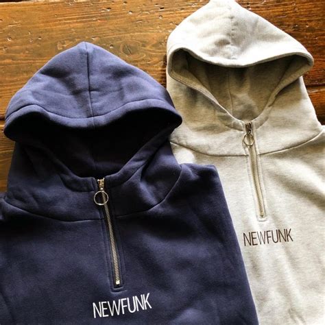 Newfunk Keep Shinen Half Zip Hoodie Gray Cracklimb Newfunk Store