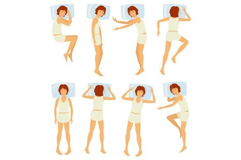 Woman Sleeping Postures Relaxing Female Sleep In Different