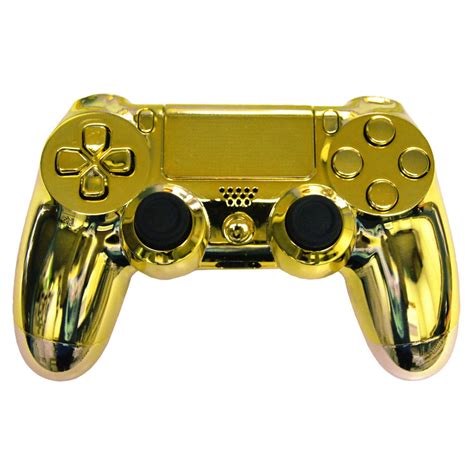 Chrome Ps4 Wireless Controller Dual Vibration Gold Ps4 Etsy