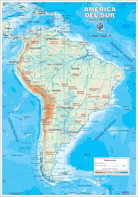 Mapa De Am Rica Del Sur F Sico Flexible O R Gido Tec Asociados