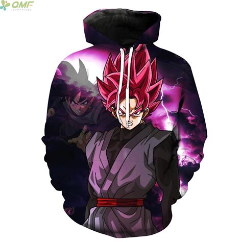 Black Goku Super Saiyan Rose Sweatshirts Fashion Harajuku Hoodies