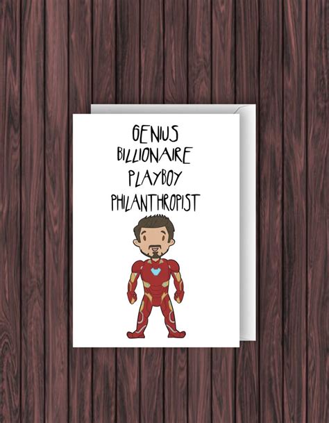 Iron Man Birthday Card Marvel Birthday Card Funny Birthday Etsy