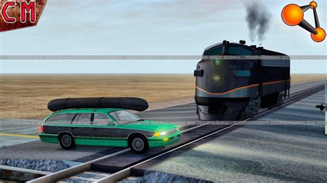 Beamng Drive Sleeping Cars On Railway Crossing Crashes Train Crashes