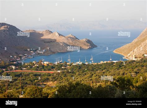 Pedi Symi South Aegean Greece View Over The Sheltered Waters Of