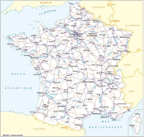 Carte De France Des Autoroutes Arts Et Voyages