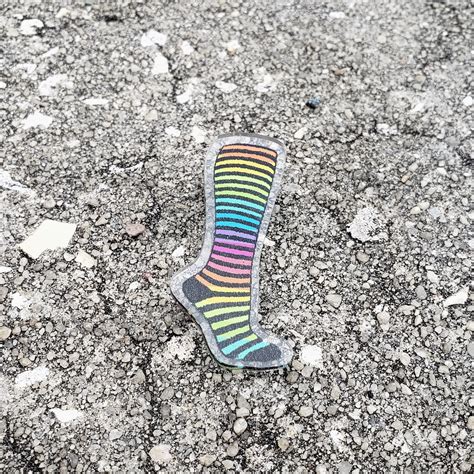 Rainbow Sock Pin Acrylic