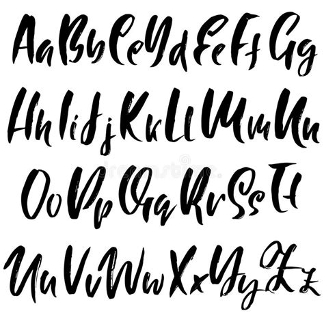 Hand Drawn Dry Brush Font Modern Brush Lettering Grunge Style