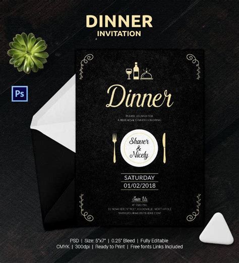 Dinner Invitation Template Free