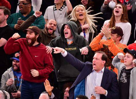Celebrities At The Rockets Knicks Game At Madison Square Garden