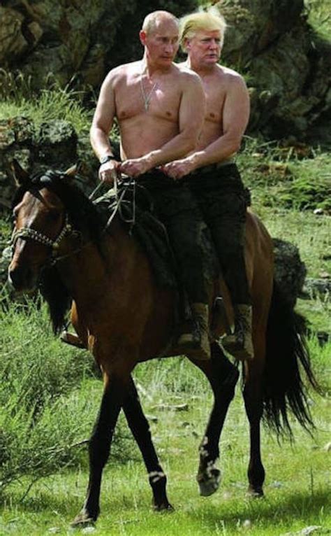 Donald Trump Horseback Riding With Putin Funny Faxo