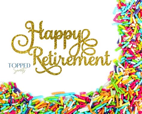 Happy Retirement Cake Topper Svg File Etsy Uk