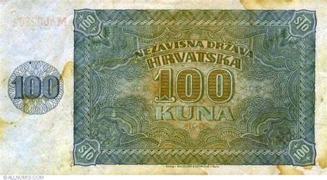 100 Kuna 1941 (26. V.), 1941 Issue - Nezavisna Drzava Hrvatska