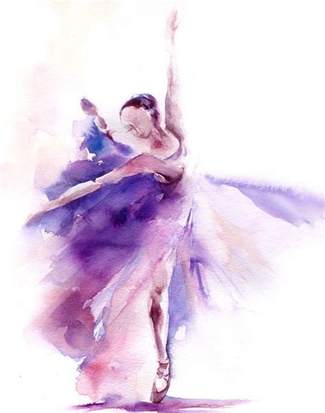 Watercolor Painting Art Print Ballerina Watercolor