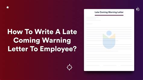 How To Write A Late Coming Warning Letter To Employee Ubs