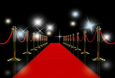 Laeacco Stage Backgrounds Red Carpet Glitter Star Railing Corridor Kid