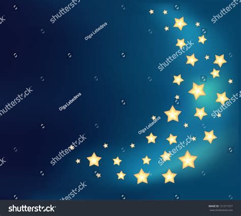 Background Moon Made Shiny Cartoon Stars Stock Vector 121311577