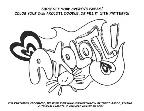 Axolotl beach (coloring page) by. Axolotl Coloring Page | Super Duper Coloring