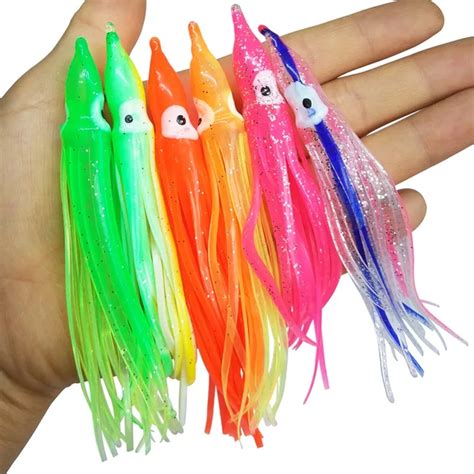 20 Pieces Rubber Squid Skirts 5cm 9cm 11cm Octopus Soft Fishing Lures