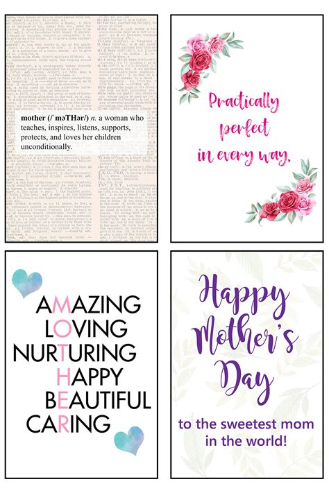 Printable Cards For Mothers Day