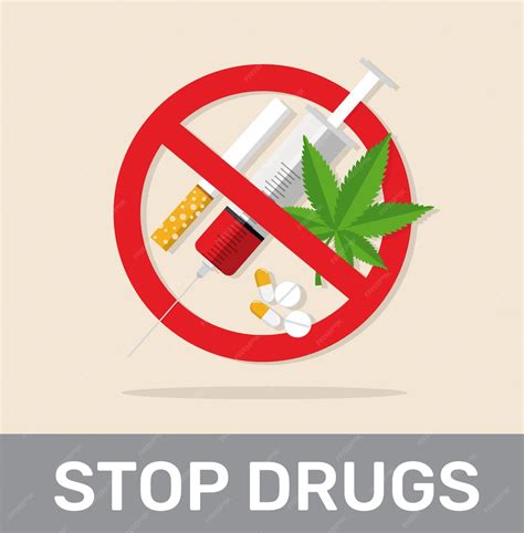 Premium Vector No Drugs Stop Drugs Signs