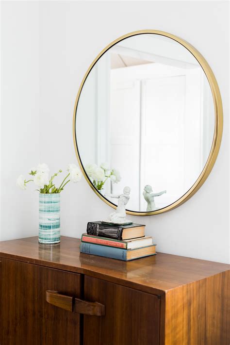 Entryway Showcases Round Mirror Console Table Hgtv