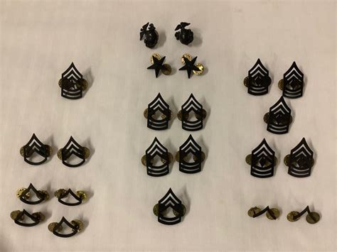 Lot Lot Of 23 Vintage Us Military Army Uniform Enlisted Rank Insignia