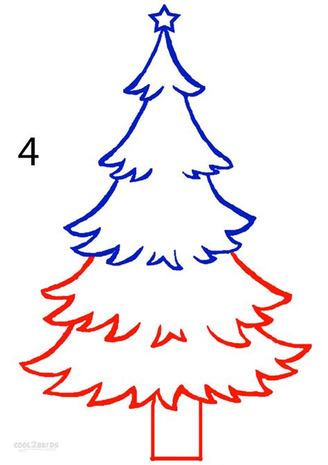 draw  christmas tree step  step pictures