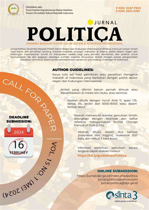 Jurnal Politica Dinamika Masalah Politik Dalam Negeri Dan Hubungan