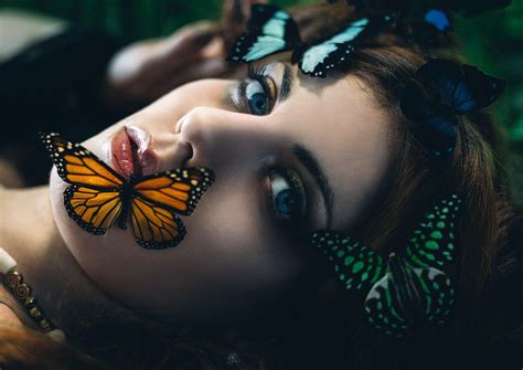 Women With Butterfly Wallpapers Wallpaper Cave