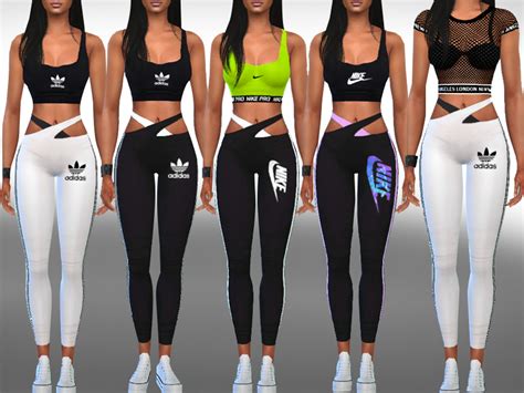 The Sims Resource Female Athletic Cross Leggings Mix