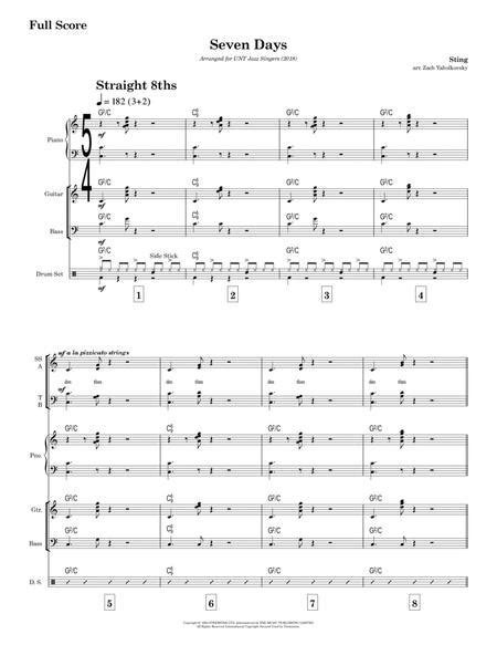 Seven Days By Sting Digital Sheet Music For Score And Parts