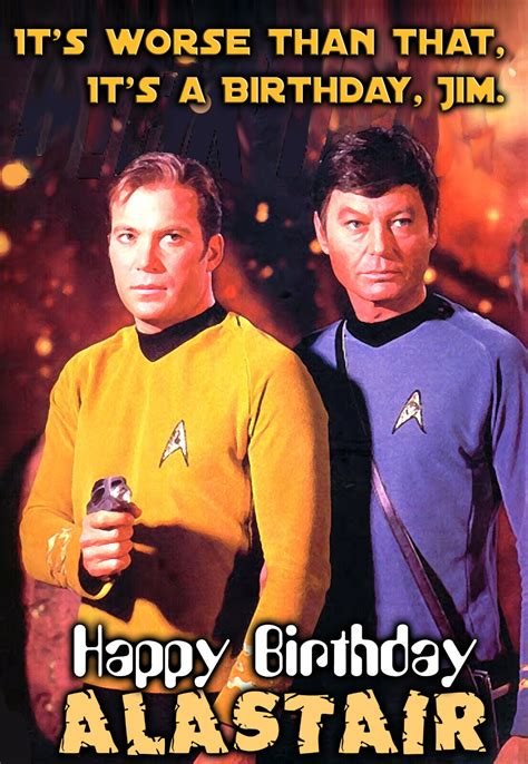 Star Trek Kirk Spock Bones Spoof Happy Birthday Personalised Art